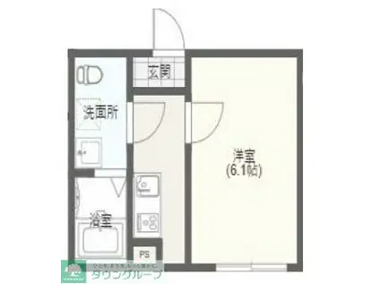 飯能市栄町アパート(1K/2階)の間取り写真