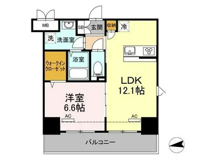 レガーロ 仙台駅東(1LDK/7階)の間取り写真