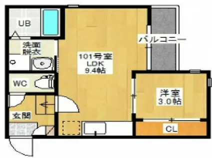 GRANDTICなごみ(1LDK/1階)の間取り写真