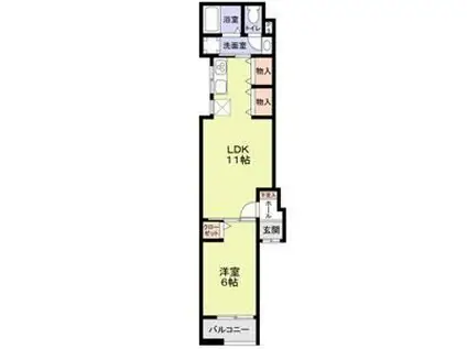 アリビア明神町A棟(1LDK/1階)の間取り写真