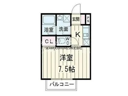 このまハイム(1K/2階)の間取り写真