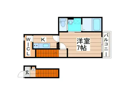セレナヴィラ落合(1K/2階)の間取り写真