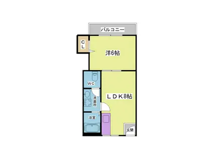 SUZURAN DANCHI I(1LDK/4階)の間取り写真