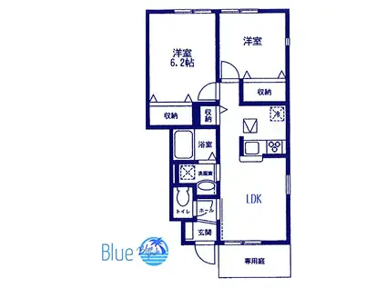 エルカーサ湘南A(2LDK/1階)の間取り写真