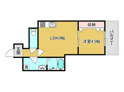 HEALING GRACE(1LDK/1階)の間取り写真