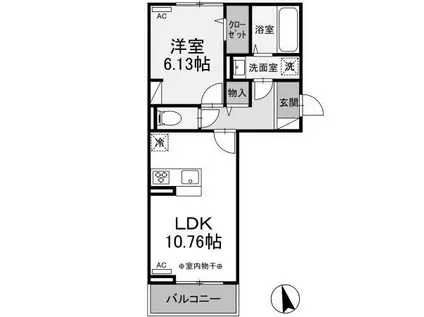 カーサ リン(1LDK/2階)の間取り写真