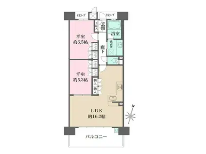 藤和シティホームズ大阪城北(2LDK/5階)の間取り写真