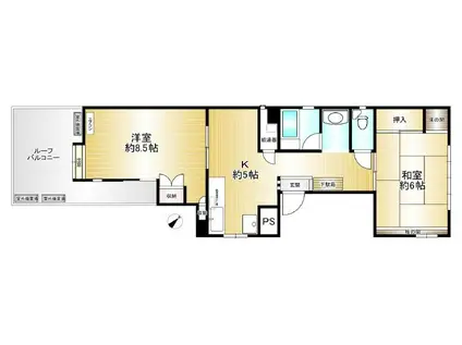 濱崎ビル(2K/4階)の間取り写真