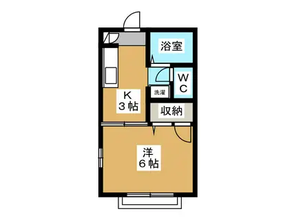 グリーンハイツ(1K/1階)の間取り写真