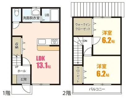 リトルWV(2LDK/1階)の間取り写真