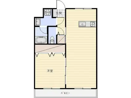 CIAO バンビーナ(1LDK/1階)の間取り写真