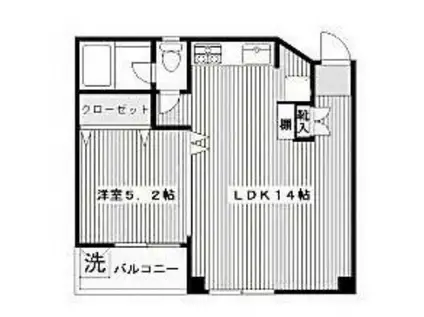 マリーゴールド元町(1LDK/9階)の間取り写真