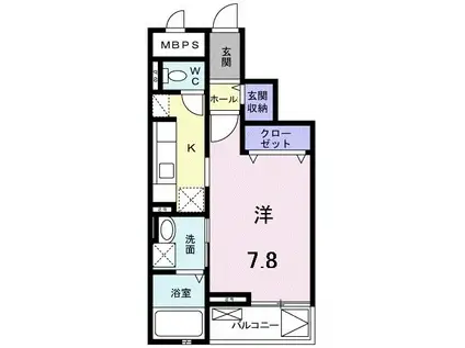 フィオーレ パラッツオ(1K/3階)の間取り写真