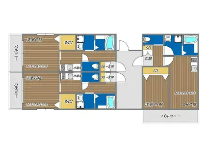 WING湊川公園(1K/3階)の間取り写真