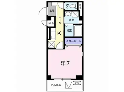 ウェザリア(1K/2階)の間取り写真