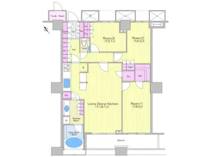 THE TOKYO TOWERS SEA TOWER(3LDK/29階)の間取り写真