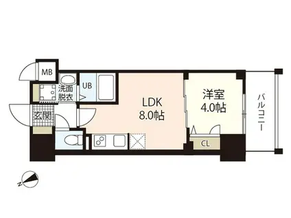 S-RESIDENCE鶴見町ALTANO(1LDK/3階)の間取り写真