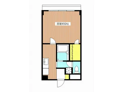 専有30平米超フルリフォーム ダイヤパレス初台 XZ(1K/2階)の間取り写真