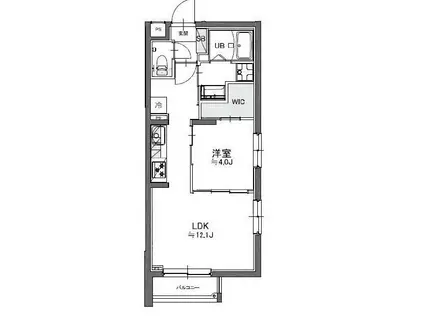 タスキリシェス洗足(1LDK/2階)の間取り写真
