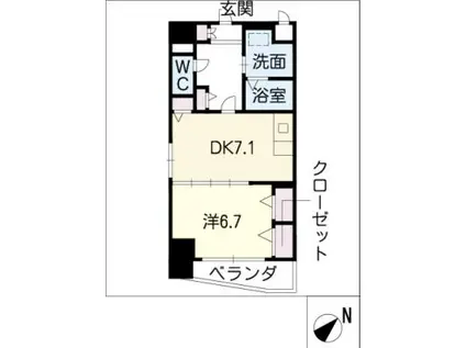 プレディアスタイル葵(1DK/6階)の間取り写真