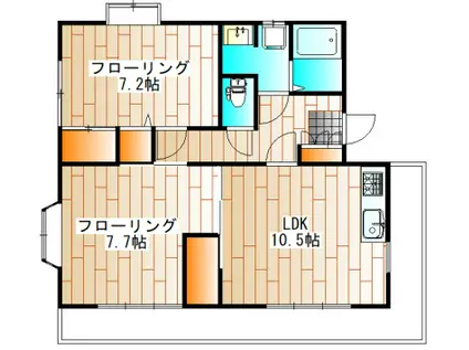 山王丸子ハウス(2LDK/2階)の間取り写真