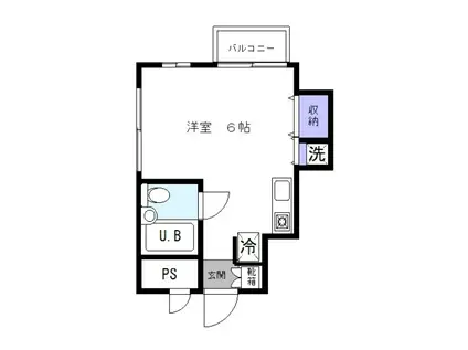 MKBⅠ(ワンルーム/1階)の間取り写真