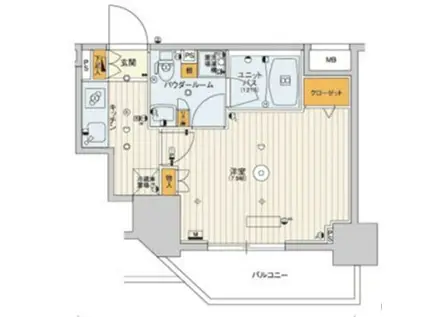 スカイコート板橋大山(1K/12階)の間取り写真