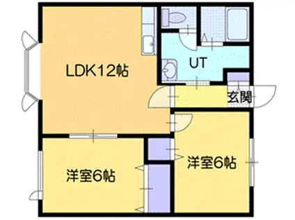 エバーホープ A(2LDK/2階)の間取り写真