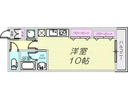 サンシャインハイツ(ワンルーム/1階)の間取り写真