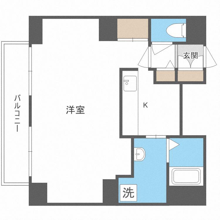 E-ハウス(1K/12階)の間取り写真