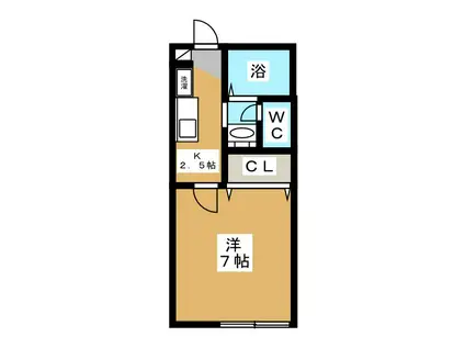 フラット富士見台(1K/2階)の間取り写真