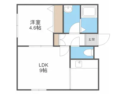 GRANVIA南7条(1LDK/2階)の間取り写真