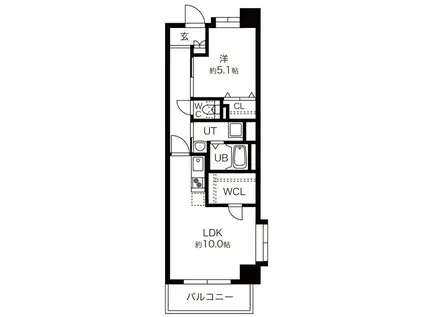 キャッスル常滑 南棟(1LDK/9階)の間取り写真