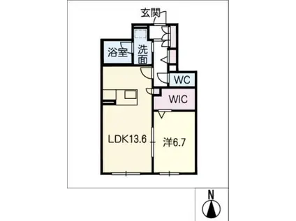 愛知環状鉄道 新豊田駅 徒歩17分 3階建 築5年(1LDK/1階)の間取り写真