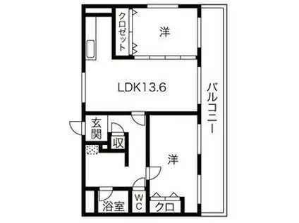 グランプリシード(2LDK/3階)の間取り写真