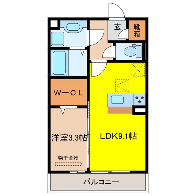 リヴエールM(1LDK/1階)の間取り写真