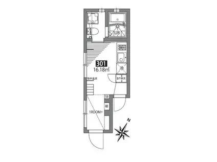 グランエッグス西新宿E(ワンルーム/3階)の間取り写真
