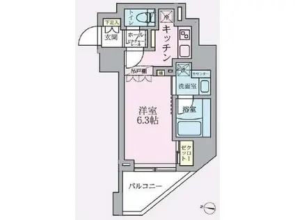 ARKMARK中野(1K/5階)の間取り写真