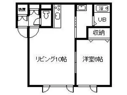 フェリス(1LDK/2階)の間取り写真