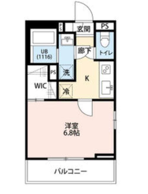 フルール野並(1K/1階)の間取り写真