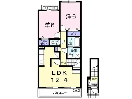 プラシード(2LDK/2階)の間取り写真
