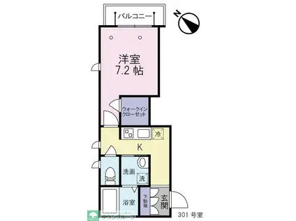 VIVACE ヴィヴァーチェ(1K/3階)の間取り写真