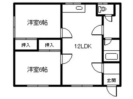 ユートピアハイツ(2LDK/1階)の間取り写真
