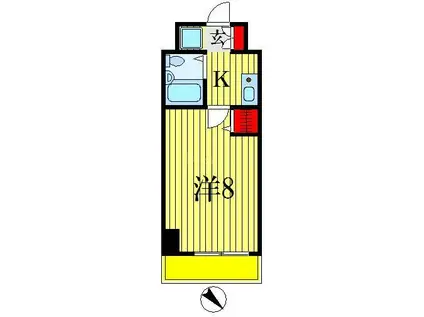 ルーラル六番館(1K/3階)の間取り写真