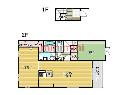 エストリヴィエール(2LDK/2階)の間取り写真