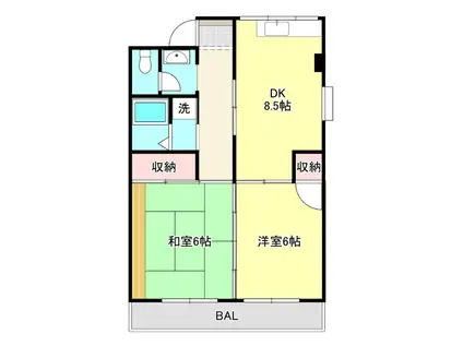 オガタビル(2DK/2階)の間取り写真