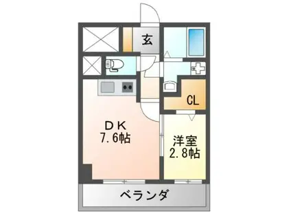 フリーダムレジデンス松原上田II(1DK/10階)の間取り写真