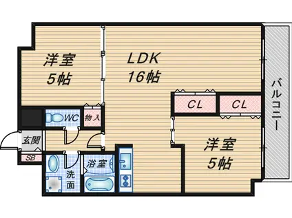 ソフィア服部(2LDK/2階)の間取り写真