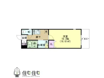 ANHELO AY(1K/4階)の間取り写真