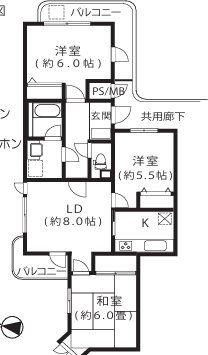 モンシャトー駒込(3LDK/2階)の間取り写真